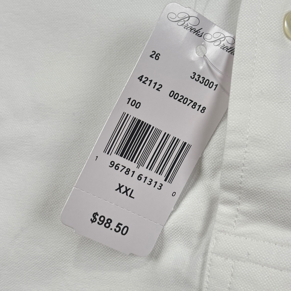 NEW Brooks Brothers Popover Shirt Mens XXL White Friday Oxford Button Down - Picture 6 of 8